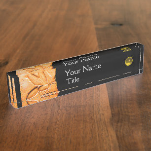 ANTIEK EGYPTIAN HONEY BEE, BEEKEEPER Oranje Black Naambordje