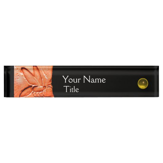 ANTIEK EGYPTIAN HONEY BEE, BEEKEEPER Red Black Naambordje (Voorkant)