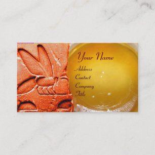 ANTIEK EGYPTIAN HONEY BEEKEEPER WAX SEAL VISITEKAARTJE