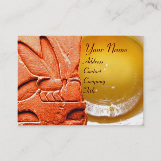 ANTIEK EGYPTIAN HONEY BEEKEEPER WAX SEAL VISITEKAARTJE (Voorkant)