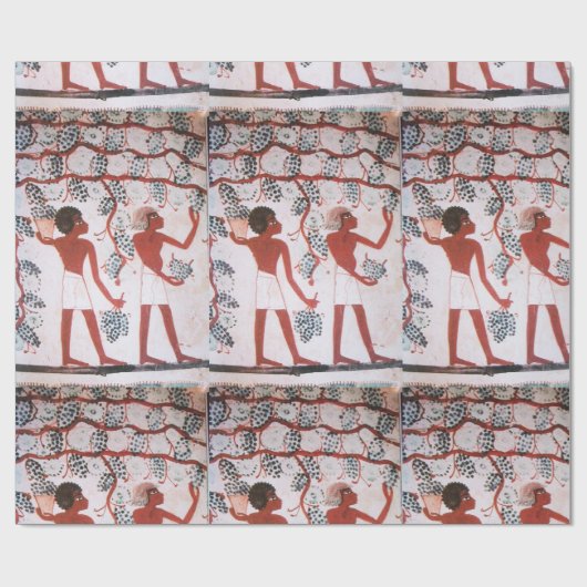 ANTIEK EGYPTIAN VINEYARD WINE GRAPE HARVEST CADEAUPAPIER (Vlak)