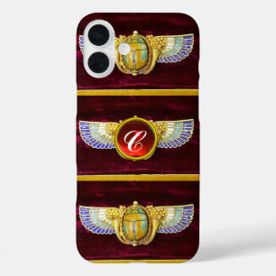 ANTIEK EGYPTIAN WINGED SCARAB/CORNUCOPIA JEWEL iPhone 16 PLUS HOESJE