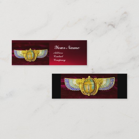 ANTIEK EGYPTIAN WINGED SCARAB/CORNUCOPIA JEWEL MINI VISITEKAARTJE (Voorkant / Achterkant)