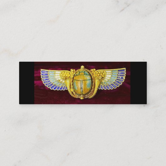 ANTIEK EGYPTIAN WINGED SCARAB/CORNUCOPIA JEWEL MINI VISITEKAARTJE (Achterkant)