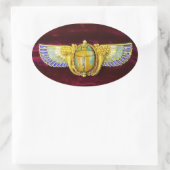 ANTIEK EGYPTIAN WINGED SCARAB/CORNUCOPIA JEWEL OVALE STICKER (Tas)