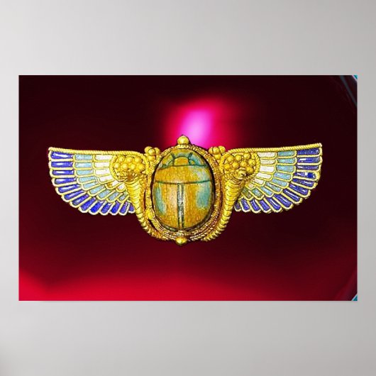 ANTIEK EGYPTIAN WINGED SCARAB/CORNUCOPIA JEWEL POSTER (Voorkant)