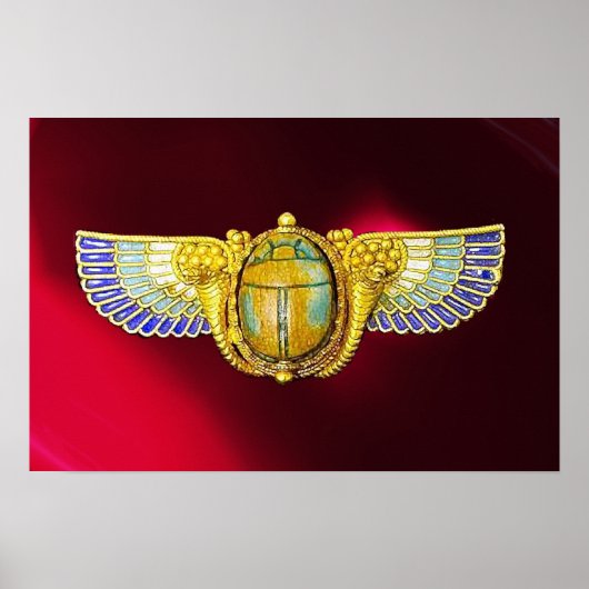 ANTIEK EGYPTIAN WINGED SCARAB/CORNUCOPIA JEWEL POSTER (Voorkant)