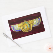 ANTIEK EGYPTIAN WINGED SCARAB/CORNUCOPIA JEWEL RECHTHOEKIGE STICKER (Envelop)