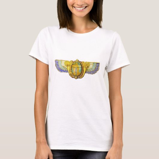 ANTIEK EGYPTIAN WINGED SCARAB/CORNUCOPIA JEWEL T-SHIRT (Voorkant)