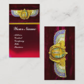 ANTIEK EGYPTIAN WINGED SCARAB/CORNUCOPIA JEWEL VISITEKAARTJE (Voorkant / Achterkant)
