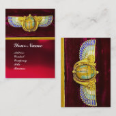 ANTIEK EGYPTIAN WINGED SCARAB/CORNUCOPIA JEWEL VISITEKAARTJE (Voorkant / Achterkant)