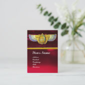 ANTIEK EGYPTIAN WINGED SCARAB/CORNUCOPIA JEWEL VISITEKAARTJE (Staand voorkant)