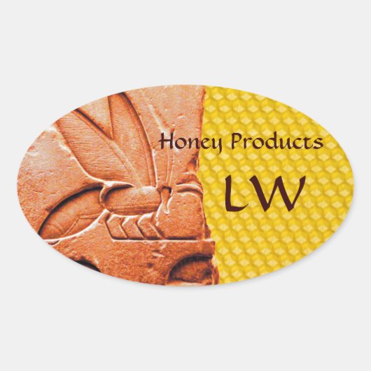 ANTIEK EGYPTISCHE HONIES ZIJN BEEKEEPER LEVERINGEN OVALE STICKER (Voorkant)