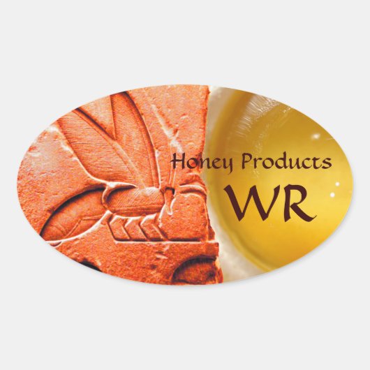 ANTIEK EGYPTISCHE HONIES ZIJN BEEKEEPER LEVERINGEN OVALE STICKER (Voorkant)