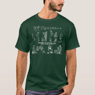 Antiek Egyptische kunstfragmenten van satirische p T-shirt