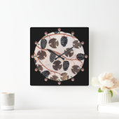 ANTIEK EGYPTISCHE VINEYARD GRAPES, DRUIVEN zwart Vierkante Klok (Huis)