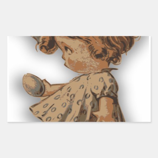 antiek eitje rechthoekige sticker (Voorkant)