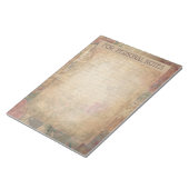  antiek elegant floraal abstract ephemera notitieblok (Schuin)
