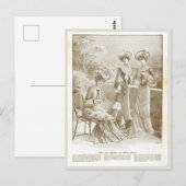 Antiek Elegant Frans 1900 Mode Beige Briefkaart (Voorkant / Achterkant)
