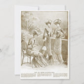 Antiek Elegant Frans 1900 Mode Beige Kaart (Voorkant)