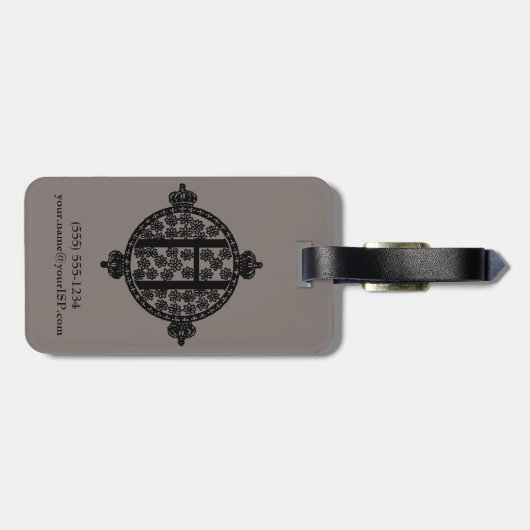 Antiek Elegant Monogram Letter H Bagagelabel (Achterkant horizontaal)