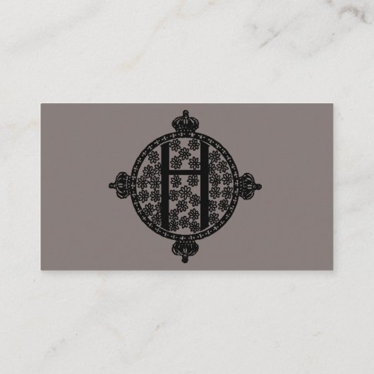 Antiek Elegant Monogram Letter H Visitekaartje (Achterkant)