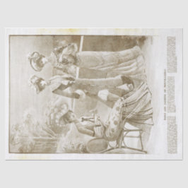 Antiek Elegante Franse Lady Mode Beige Tissuepapier