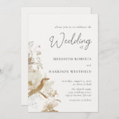 Antiek Elegantie  Bloemen Bruiloft Kaart (Voorkant / Achterkant)