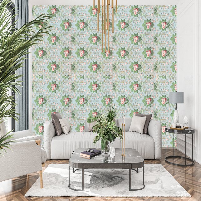 Antiek elegantie: lichtgroene Vintage Behang (Creator heeft geüpload)