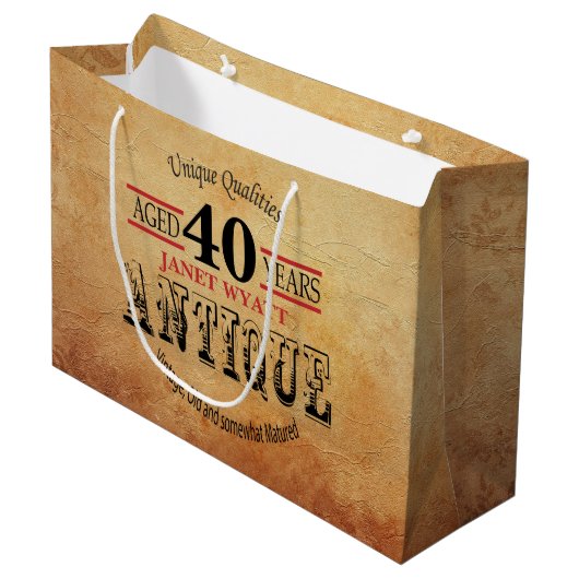 Antiek Elke ouderdag Large Cadeautasje (Voorkant Gekanteld)