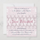 Antiek embroidery baptism-uitnodiging (meisje) kaart (Achterkant)