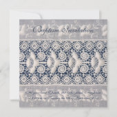 Antiek embroidery baptism-uitnodiging (meisje) kaart (Voorkant)