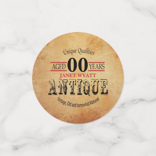 , Antiek en 00th Birthday Design Confetti (Kleine voorkant)