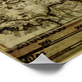 antiek en roestwater, wereldkaarten poster (Hoek)