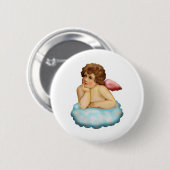 antiek engel cherub ronde button 5,7 cm (Voorkant /achterkant)