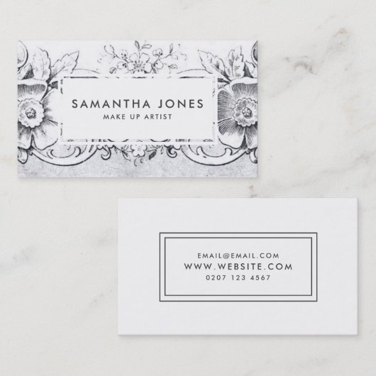 Antiek engel Cherub Vloer artiest Visitekaartje (Voorkant / Achterkant)