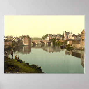 Antiek Engeland print, Exbridge, Exeter, Verenigd  Poster