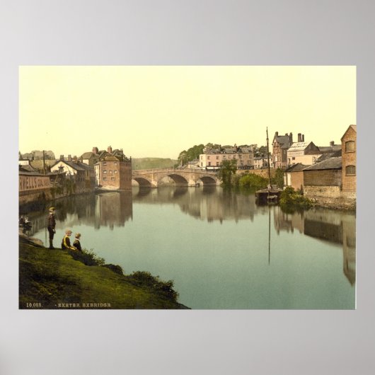 Antiek Engeland print, Exbridge, Exeter, Verenigd  Poster (Voorkant)