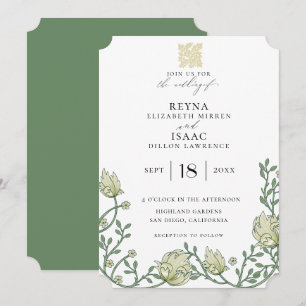 Antiek Engels Ivy Wedding Kaart