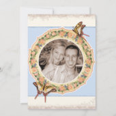 Antiek Engels Roos Floral Swirl Wedding Kaart (Achterkant)