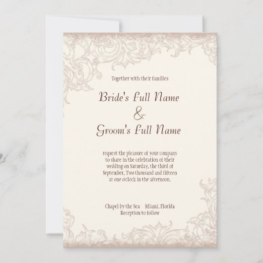 Antiek Engels Roos - Uitnodiging tot weddenschap m (Voorkant)