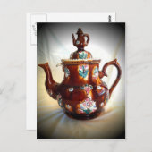 Antiek Engels theapot Briefkaart (Voorkant / Achterkant)