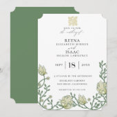 Antiek Engelse Ivy Wedding Kaart (Voorkant / Achterkant)