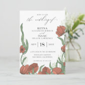 Antiek Engelse Tuin Bloemen Huwelijk Kaart (Staand voorkant)