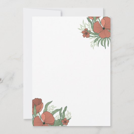 Antiek Engelse Tuin Bloemen Huwelijk Kaart (Achterkant)