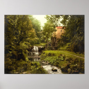 Antiek England Water Mill, Whitby Yorkshire Poster