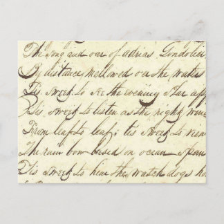 Antiek Ephemera Cursieve Calligrafie Script Poetry Briefkaart