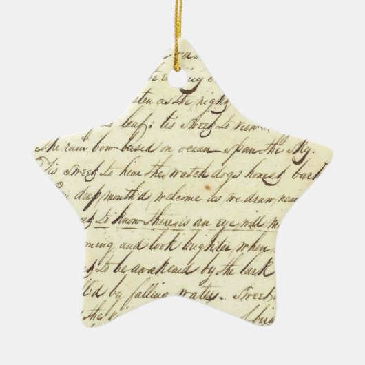 Antiek Ephemera Cursieve Calligrafie Script Poetry Keramisch Ornament (Voorkant)