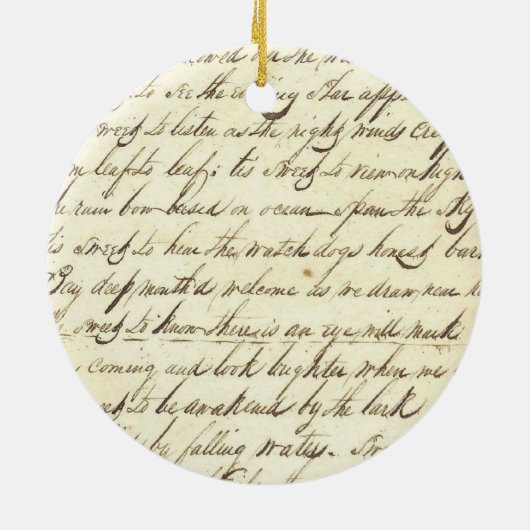 Antiek Ephemera Cursieve Calligrafie Script Poetry Keramisch Ornament (Achterkant)