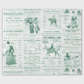 Antiek Ephemera Lady Equestrian Ads Cadeaupapier (Vlak)
